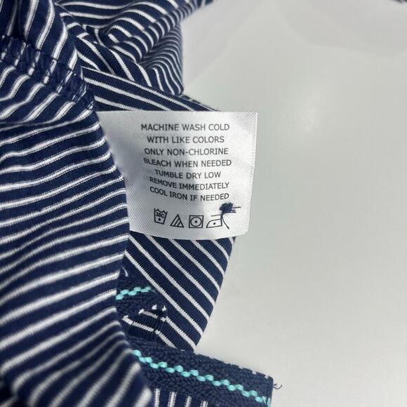 Coolibar Mens Merrit Long Sleeve Pocket Polo Shirt Blue White Striped UPF50‎ NWT - Picture 10 of 13